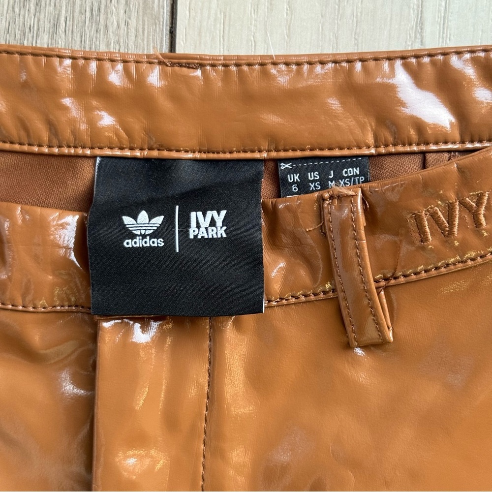 Beyonce Adidas x Ivy Park Icy Park Wild Brown Latex Pants Size XS - Picture 5 of 7